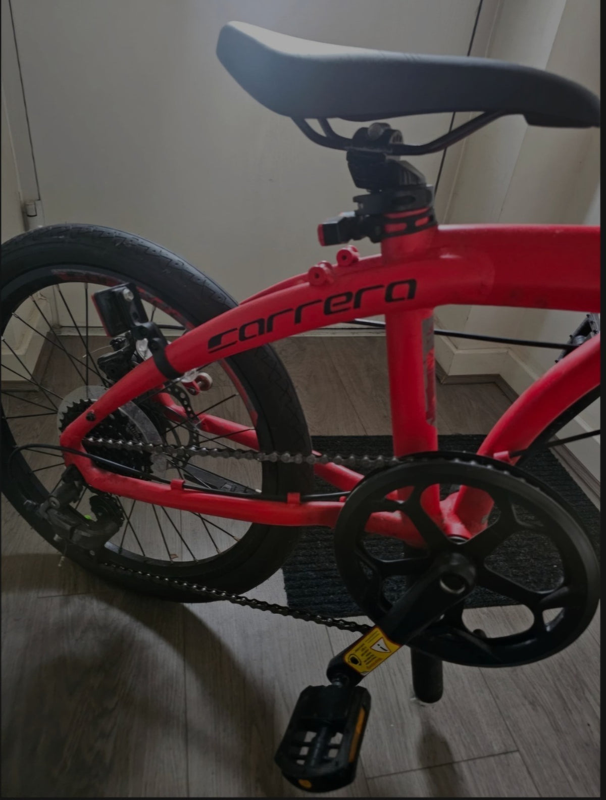 Carrera Transit Folding Bike 20in Wheels Red Flat Bar V-Brake Unisex Adults