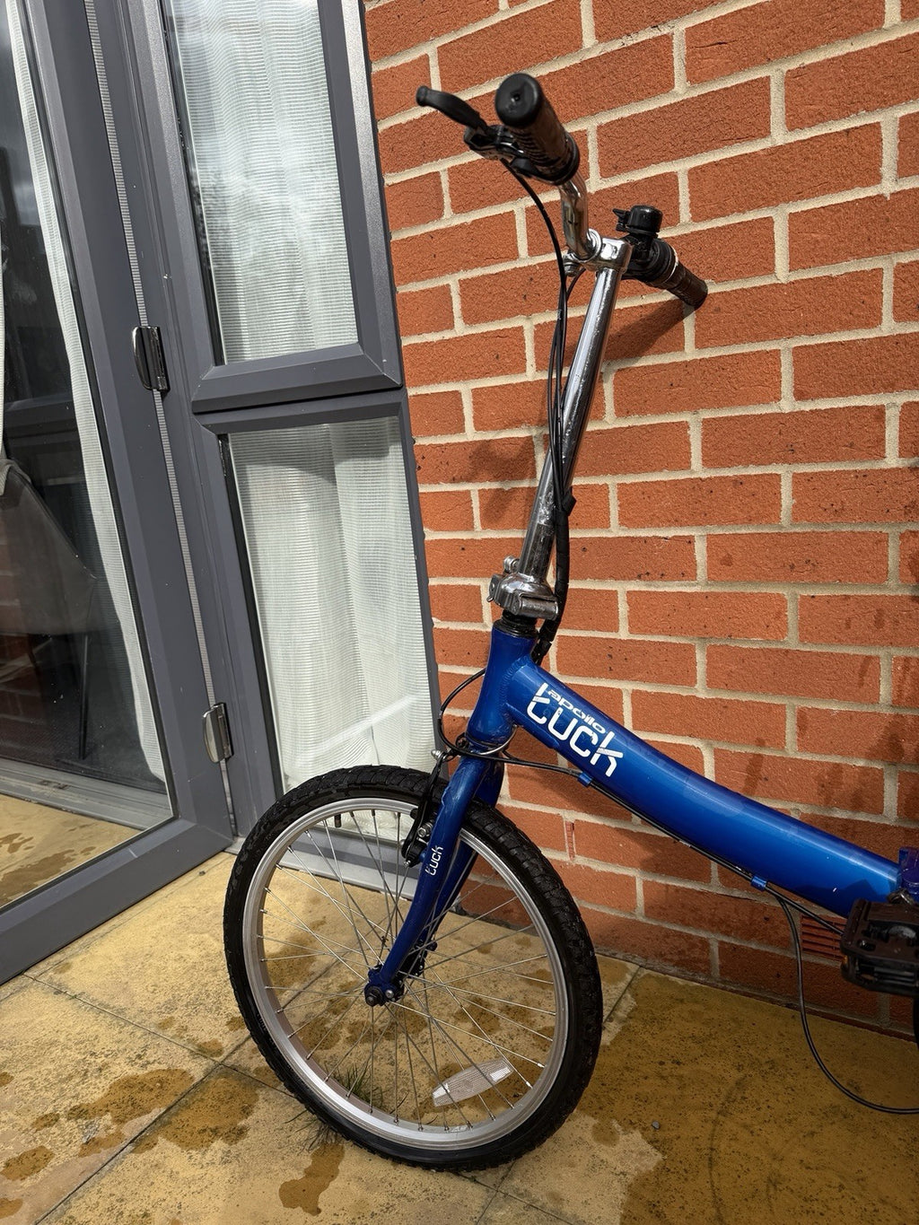 Apollo Luck Blue Folding Bike 20in Mudguards Kickstand Derailleur BMX Bar