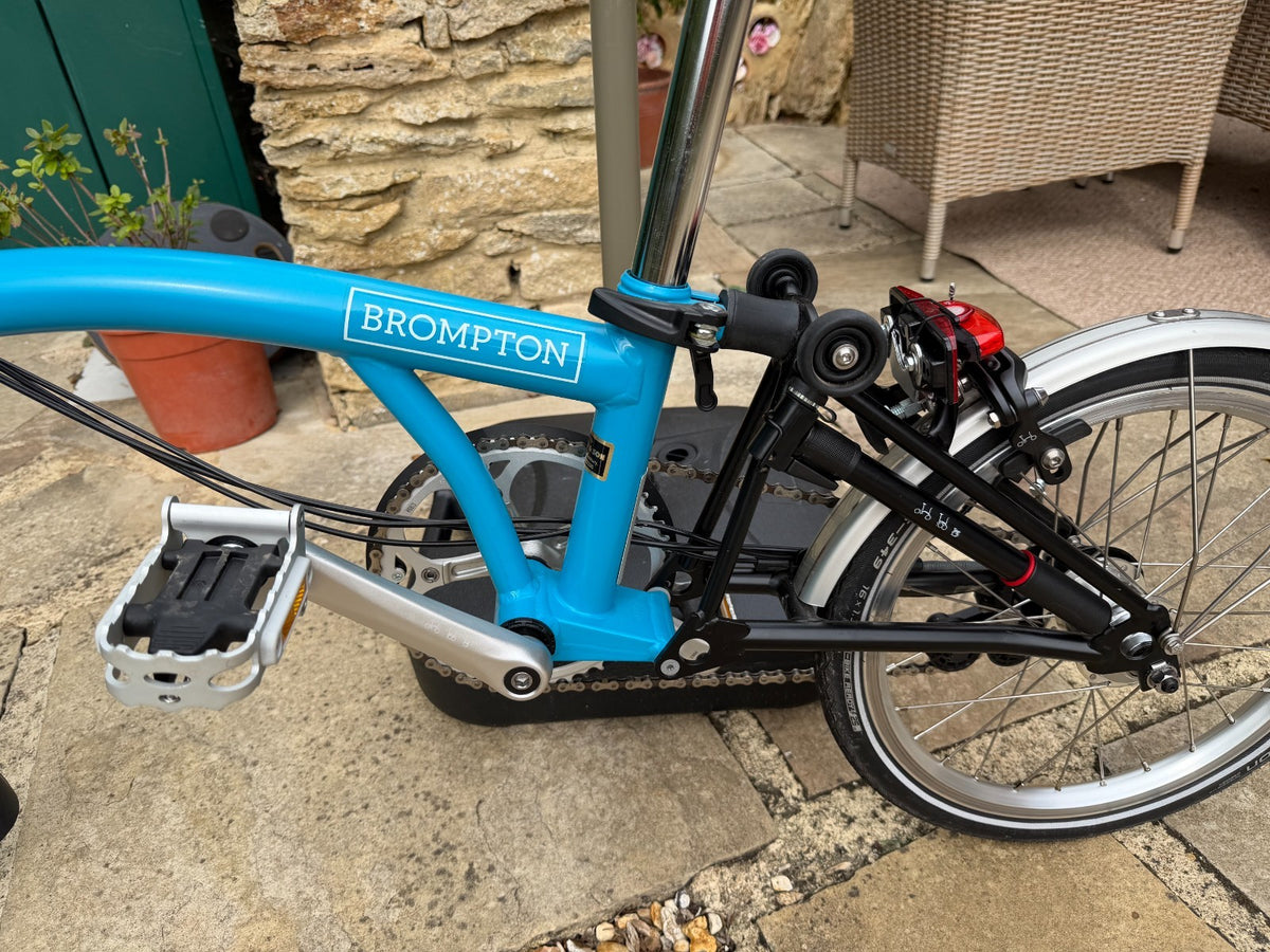 Blue Brompton Bike 6-speed - mint, less than 100 miles