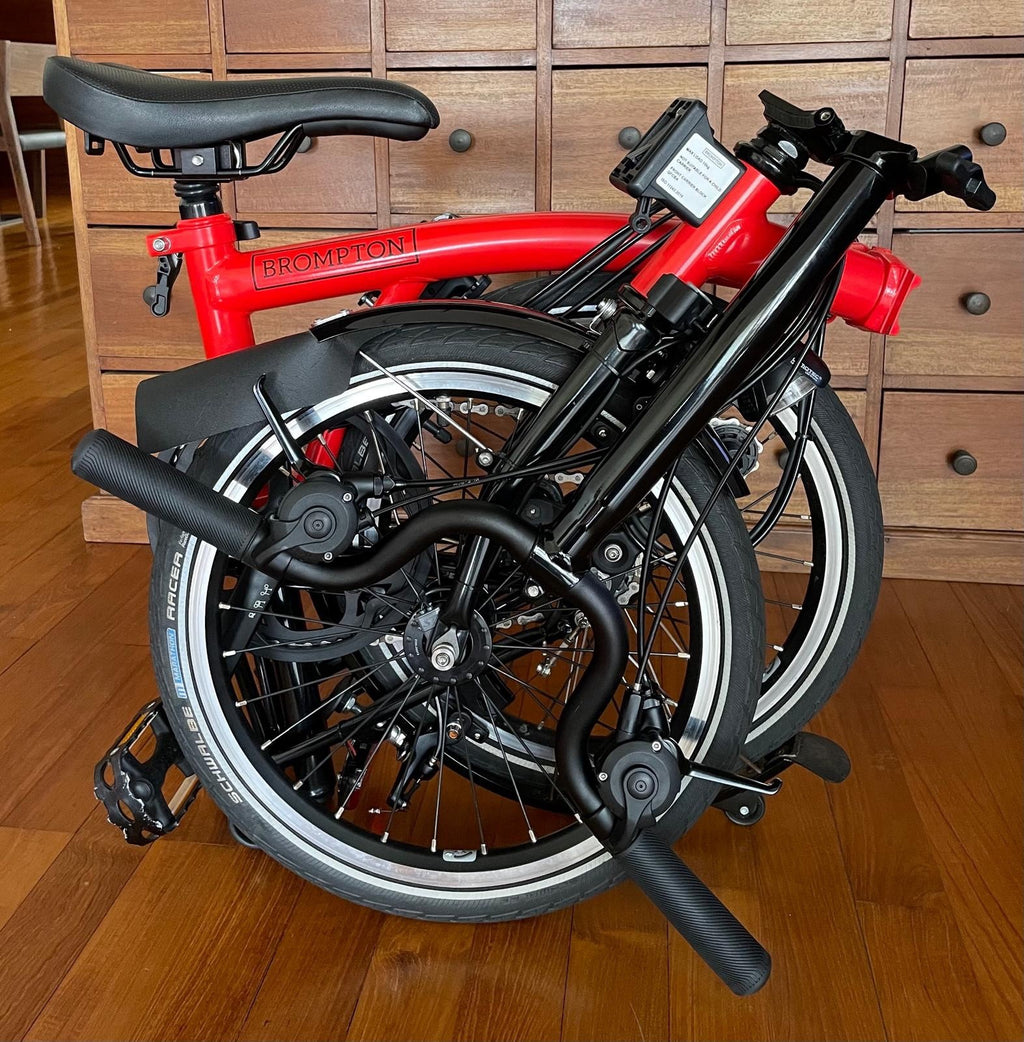 Brompton M6L Black Edition Rocket Red 6 Speed Dynamo Lights
