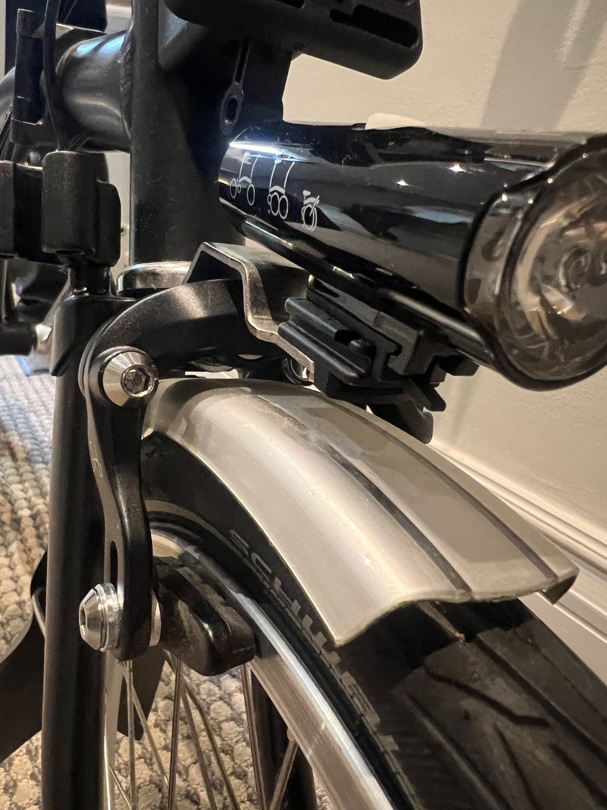 Black Brompton Folding Bike - 2019 M-Type, 6-Speed - Excellent Condition