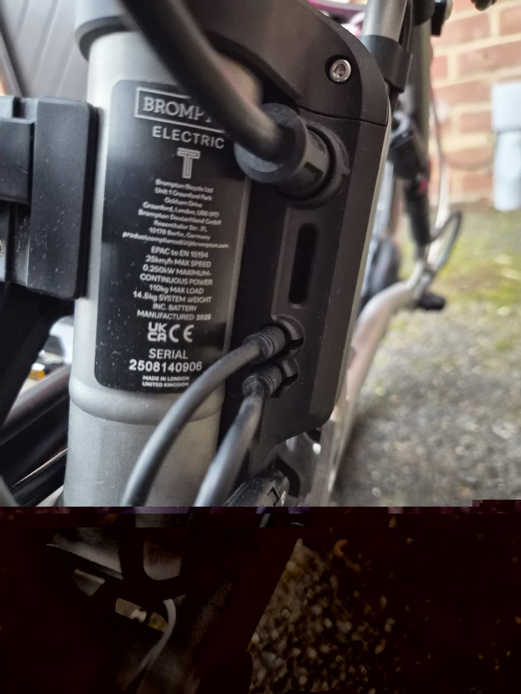 Brompton Folding T Line Electric E Motiq 4 Speed Blasted Titanium mid handlebars