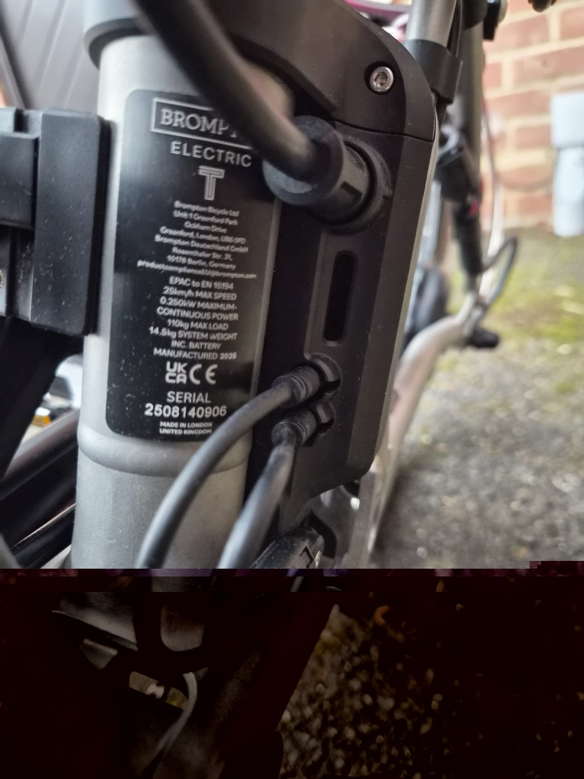 Brompton Folding T Line Electric E Motiq 4 Speed Blasted Titanium mid handlebars