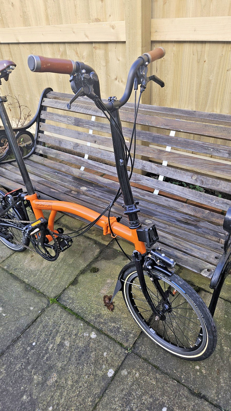 Brompton C Line H6L (6 Speed)  folding bicycle - rare Orange "Black Edition" mod