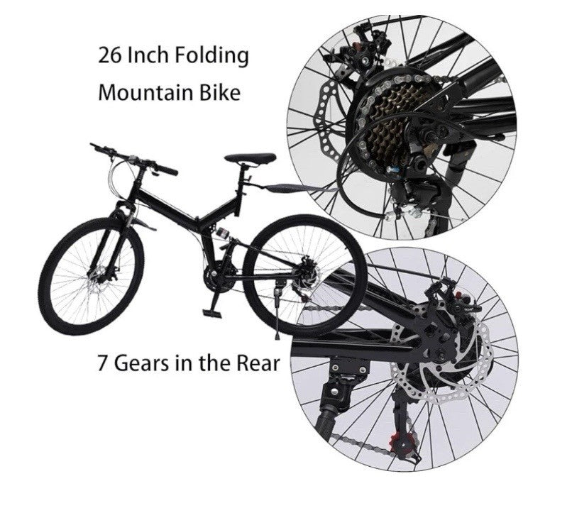 26-inch Folding Mountain Bike 21-Speed, Suspension, Foldable ( Levkitch ? )  NEW