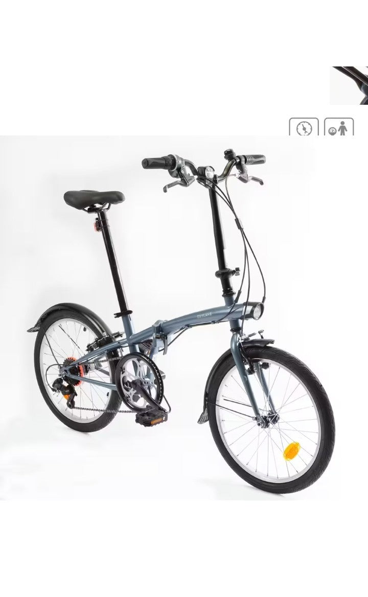 Btwin Folding Bike Fold 120 - Grey - Used Excellent condition 6 speed