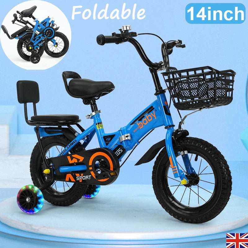 14inch Kids Bike Bicycle Children Boys Foldable Cycle Removable Stabiliser UK