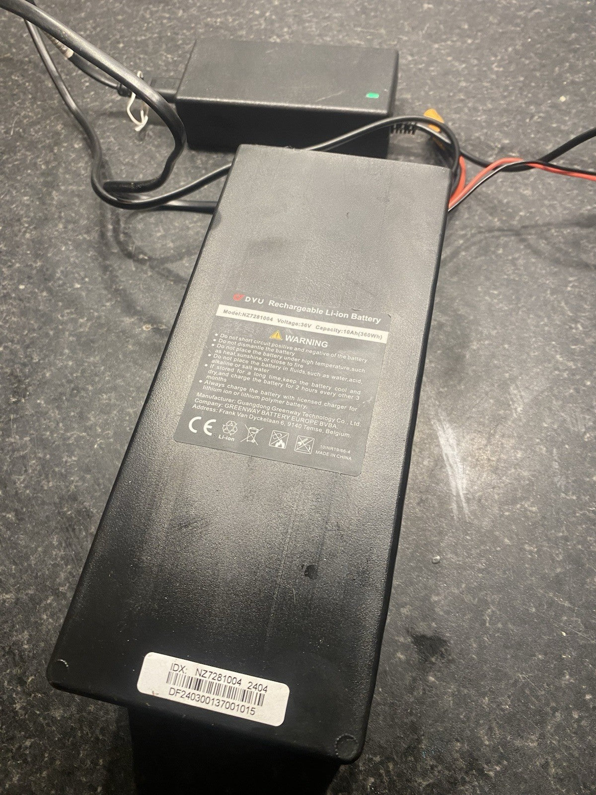 DYU battery and charger e bike