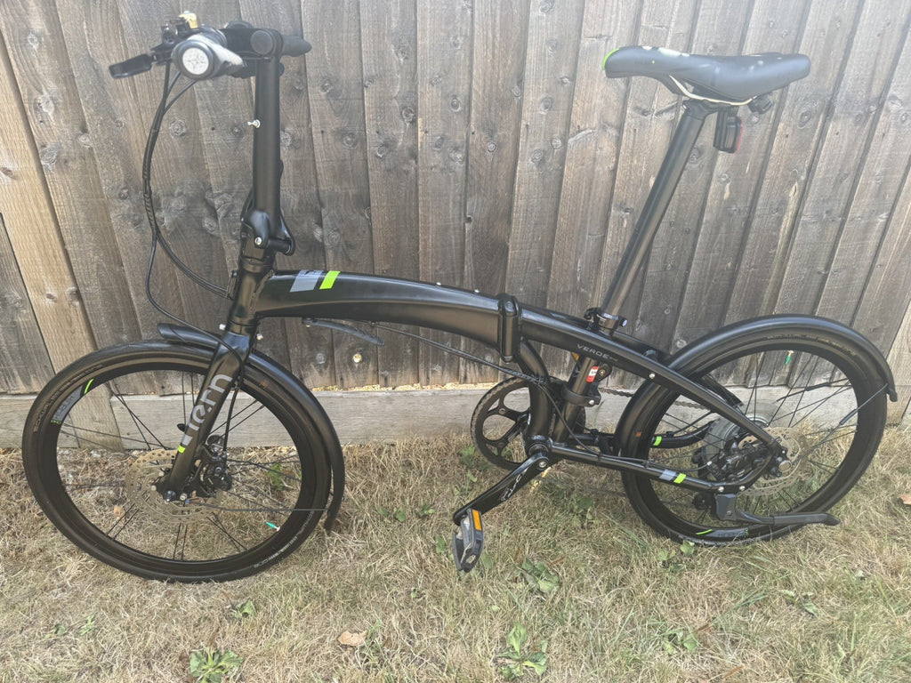TERN VERGE P10 LIGHTWEIGHT FOLDING BIKE 10 SPEED + EXTRAS - SATIN BLACK - EX CON