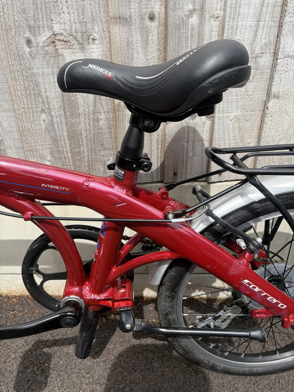 Carerra Intercity Folding Bike In Red.