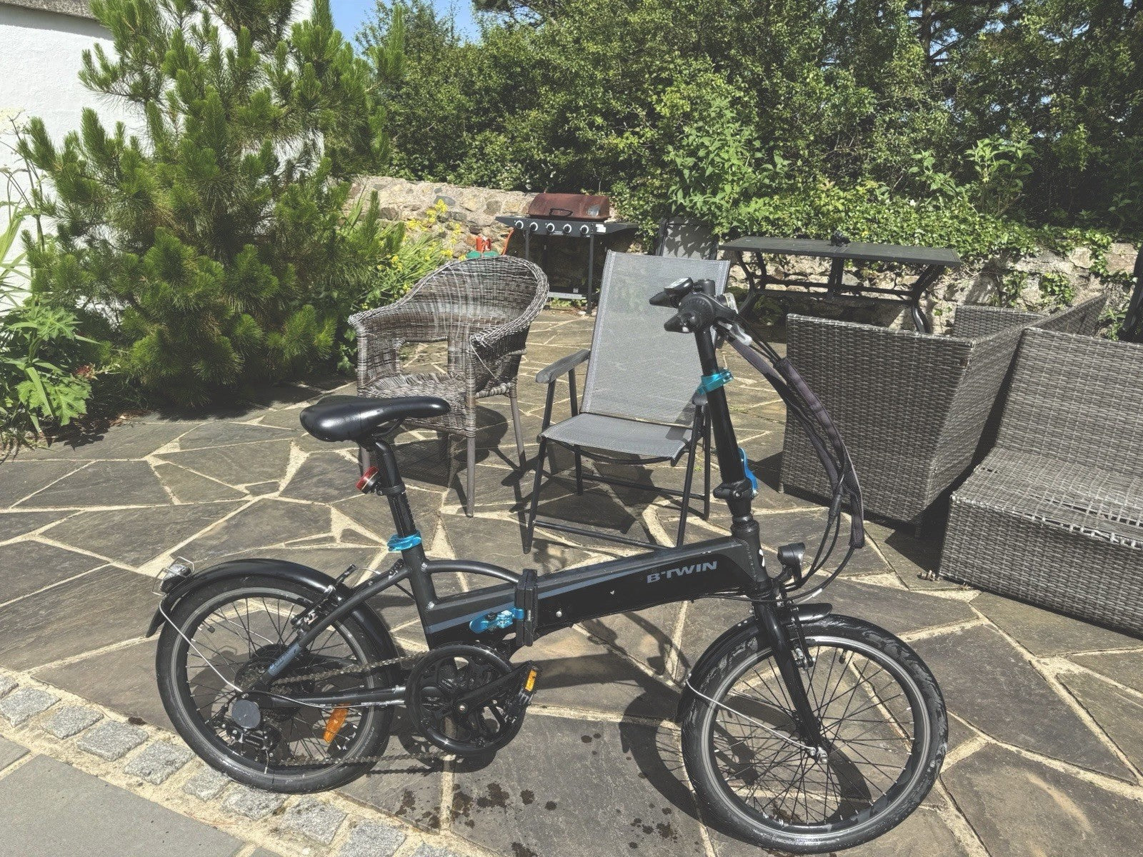 B'Twin Folding Bike Dark Blue, Decathlon