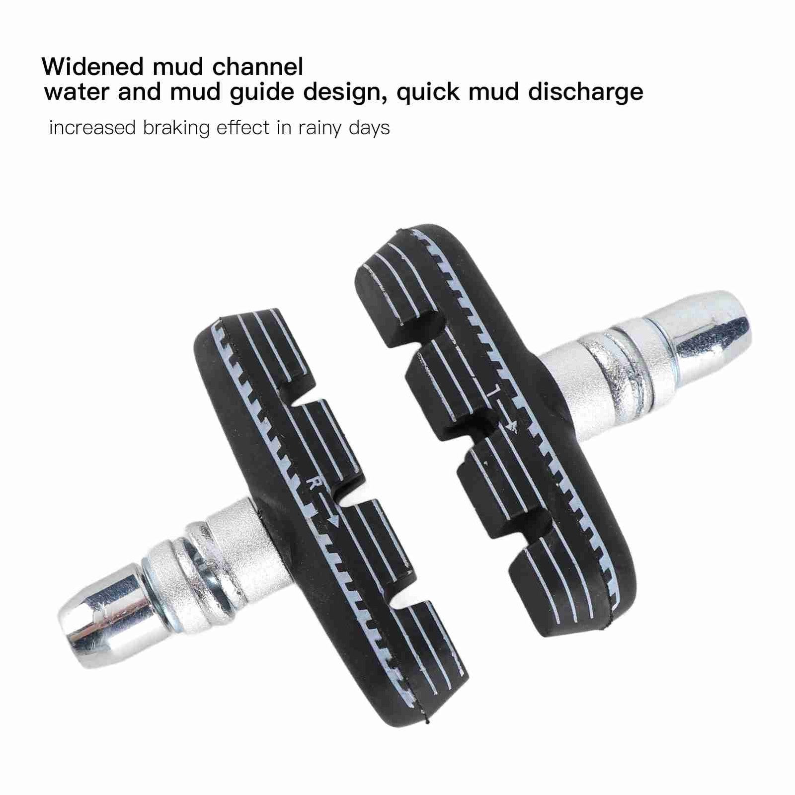 1 Pair 55mm Folding Bike Brakes Pads Bicycle VBrake Rubber Blocks With Nuts For