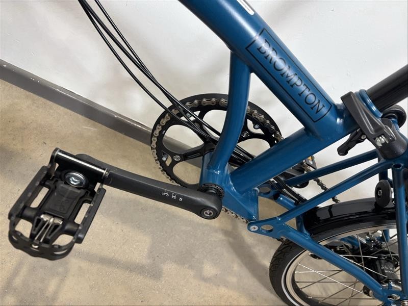 Brompton C Line 6 Speed 2024 Mid Handlebar Folding Bike - Ocean Blue