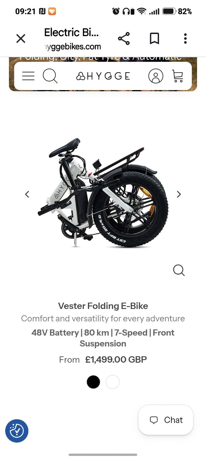 Hygge Vester Foldable Bike Heron White