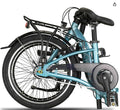 Blue PACTO folding bike .. 20 inch wheels and 7 speed hub gears.