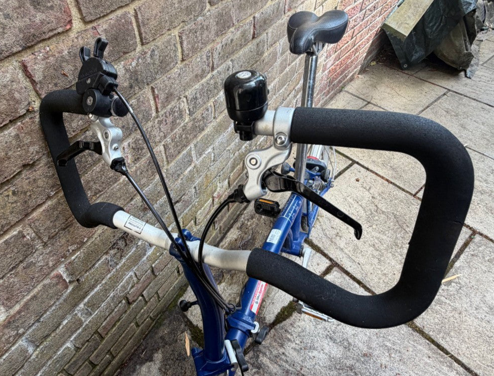Brompton P3L blue folding bike 3 speed in good working order