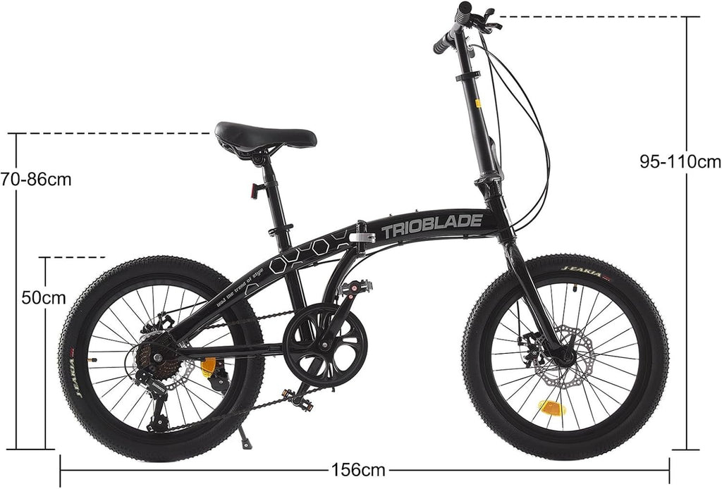 20" Foldable Bike 7-Speed Commuter Lightweight Disc Brake Compact