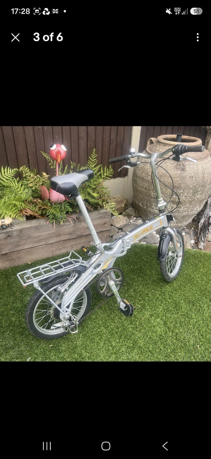 Summit EZ-Fold 20in Folding Bike 8 Speed, Rear Rack, Mudguards, Bell