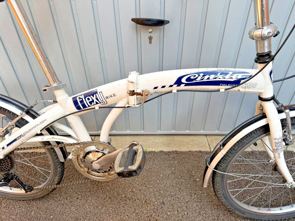 Unisex Mens Womens White Italian Cinzia Flexy Folding Bike