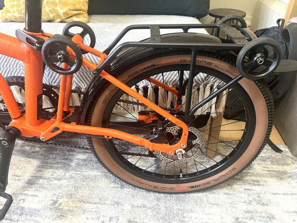 Brompton G Line Adventure Orange w Mudguards and Rack 8 Speed, Large