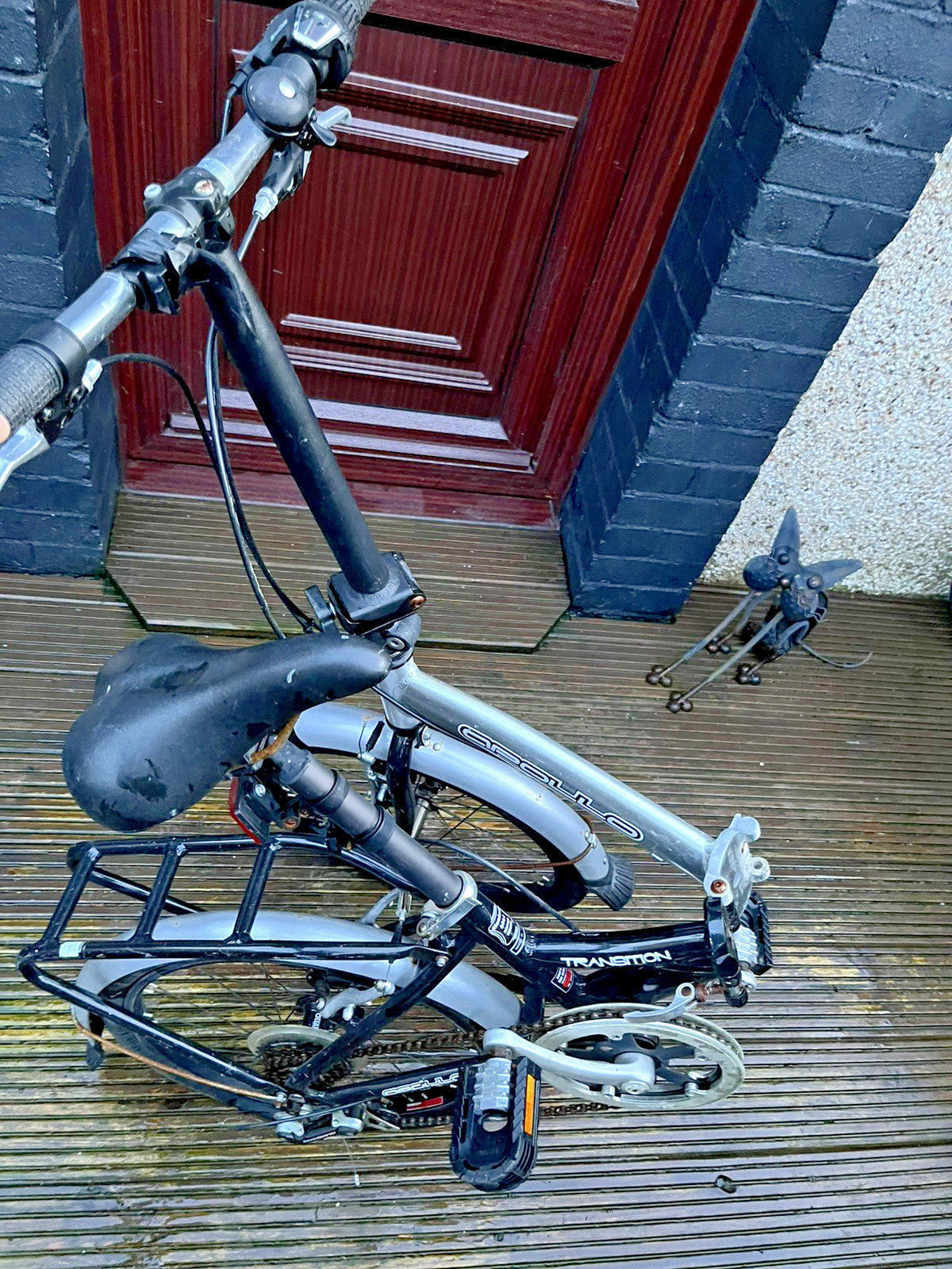 apollo transition folding bike 6 revoshift gears 20inch wheels adults unisex