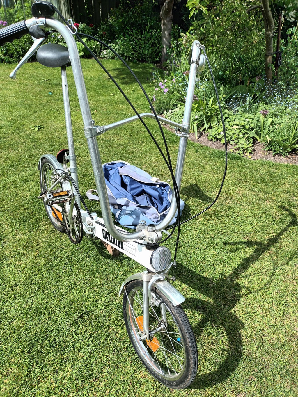 Vintage Bickerton Folding Bike, Good Condition,  White. Rides well + Bag.