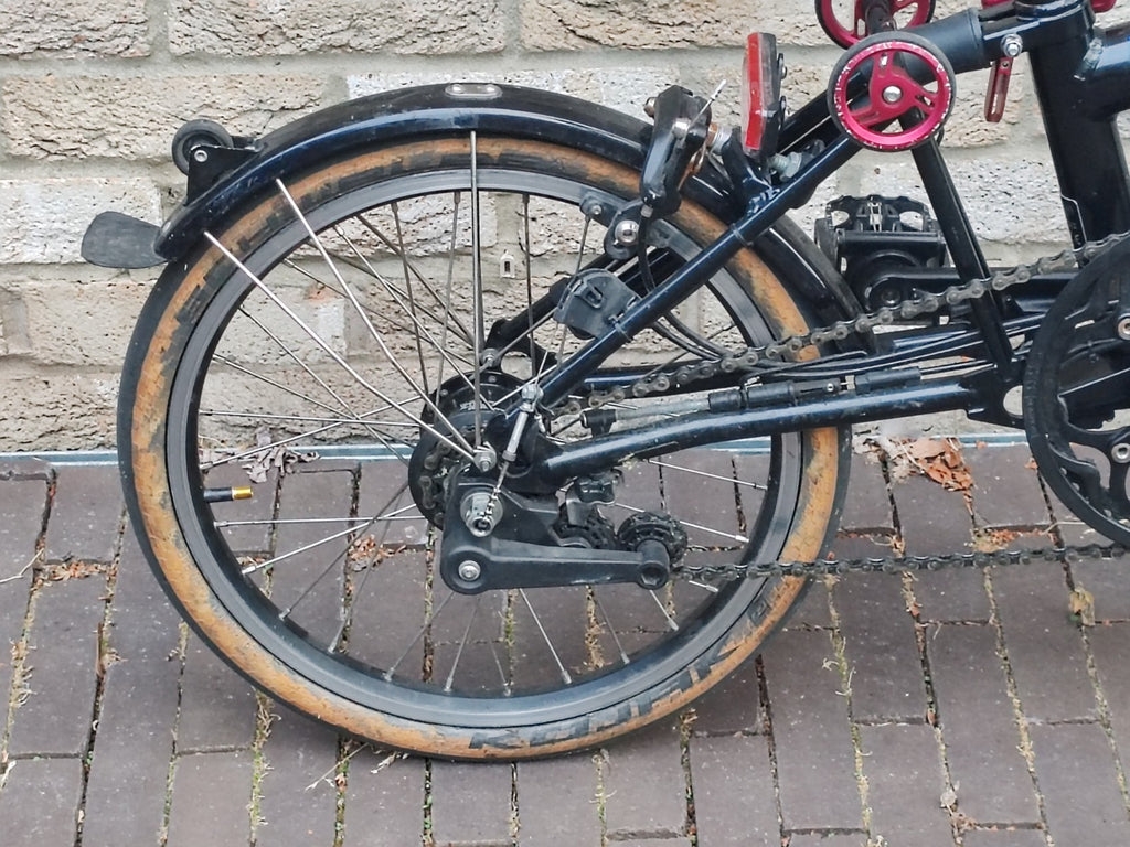 Brompton Elec M6L 6 Speed Folding Black Custom Schwalbe Kojak Tanwall
