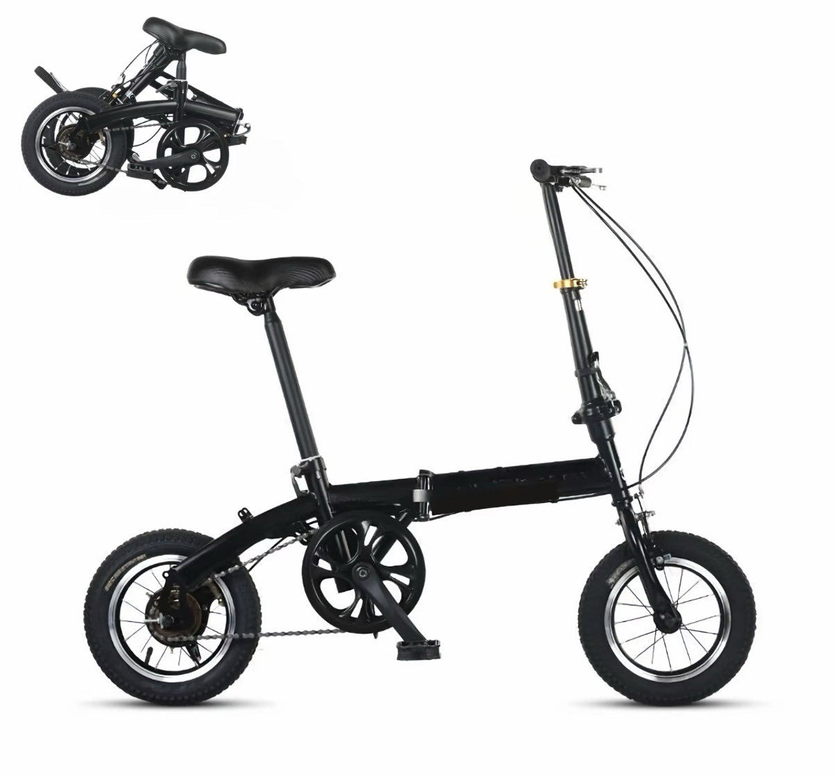 16 Inch Folding Bicycle with Dual Brakes, Adjustable Stem & Seat, Lightweight