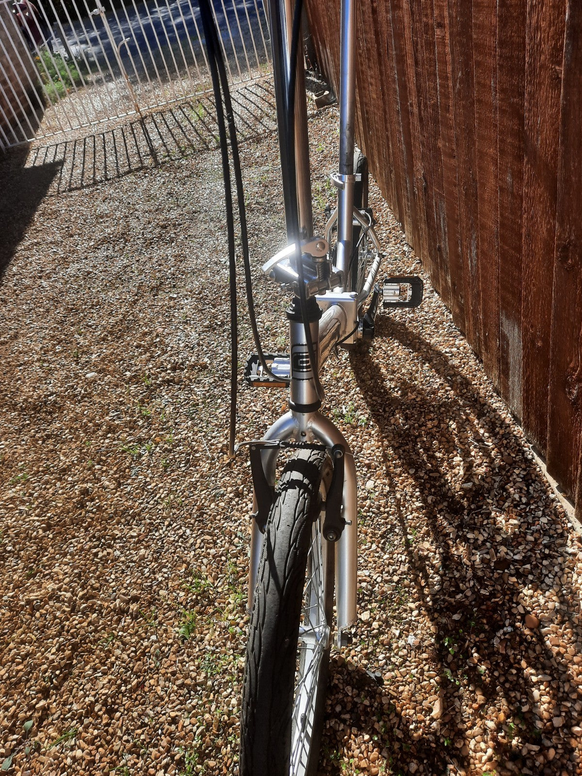 Folding Bike 20in Wheels Aluminium 7-Speed Grip Shifter V-Brakes Silver/Gold