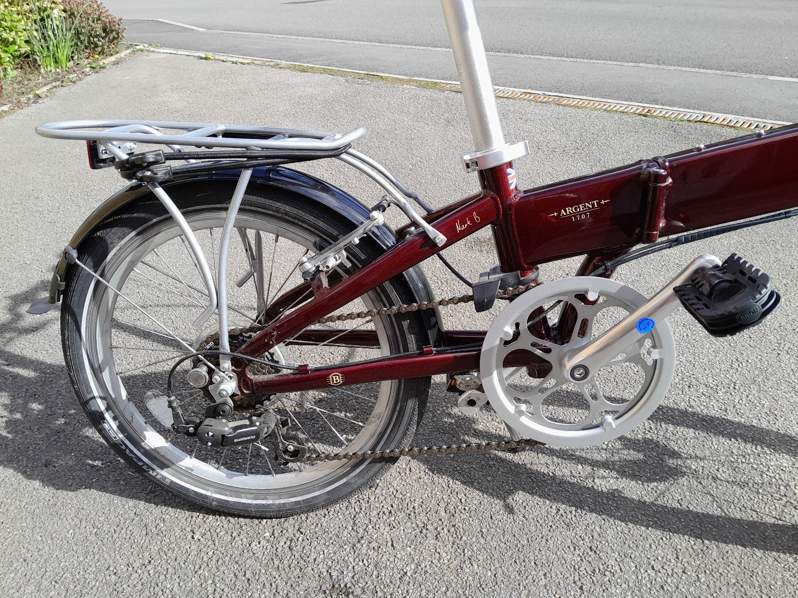 Bickerton Argent 1707 Mark B folding bicycle, red, 7 gears, gel saddle