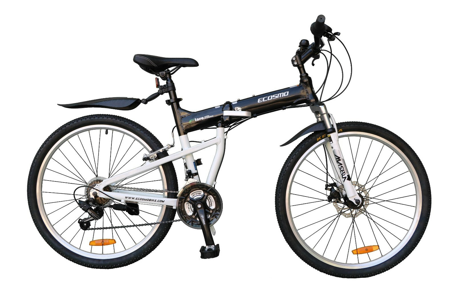 ECOSMO 26" Alloy Folding Mountain MTB bike,21 SP Shimano, Front Disc  -26AF18BL