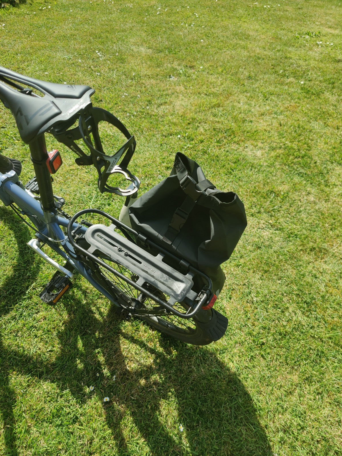 Ultra Upgraded Tilt 120 Folding Bike 7 speeds, Rear Rack + Waterproof Bags
