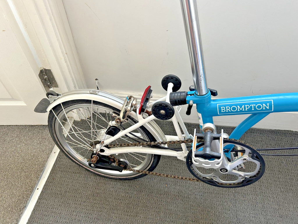 Brompton Folding Bike 3-Speed Blue - White