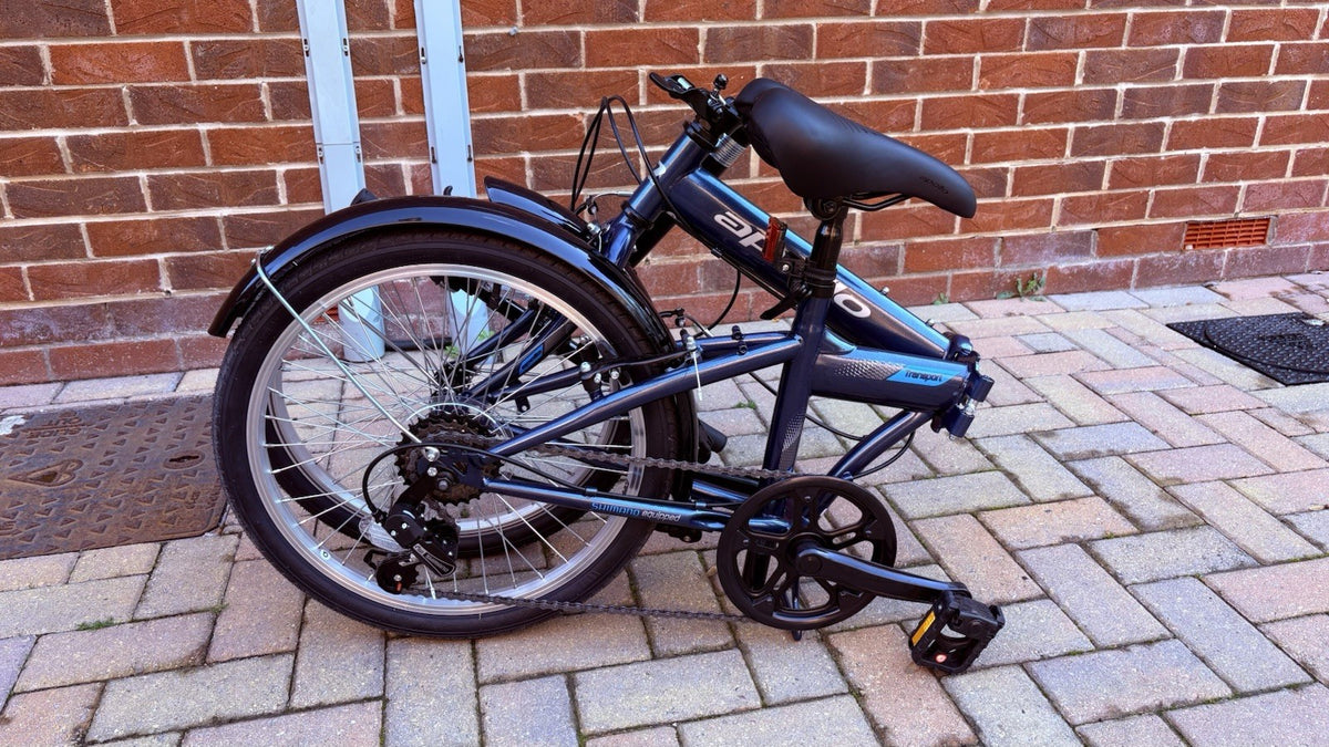 Apollo TranSport 20in Folding Bike Blue/Black Mudguards Reflectors V-Brakes