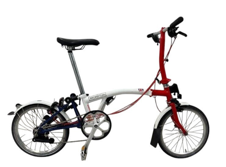 Brompton BWC Edition S6L (6 Speed)  folding bicycle - White-Red-Blue
