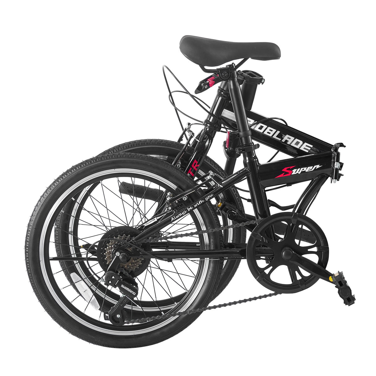 20 inch Unisex Folding Bike Adult Kids City Bikes 7 Speeds Disc Brakes Bicycle