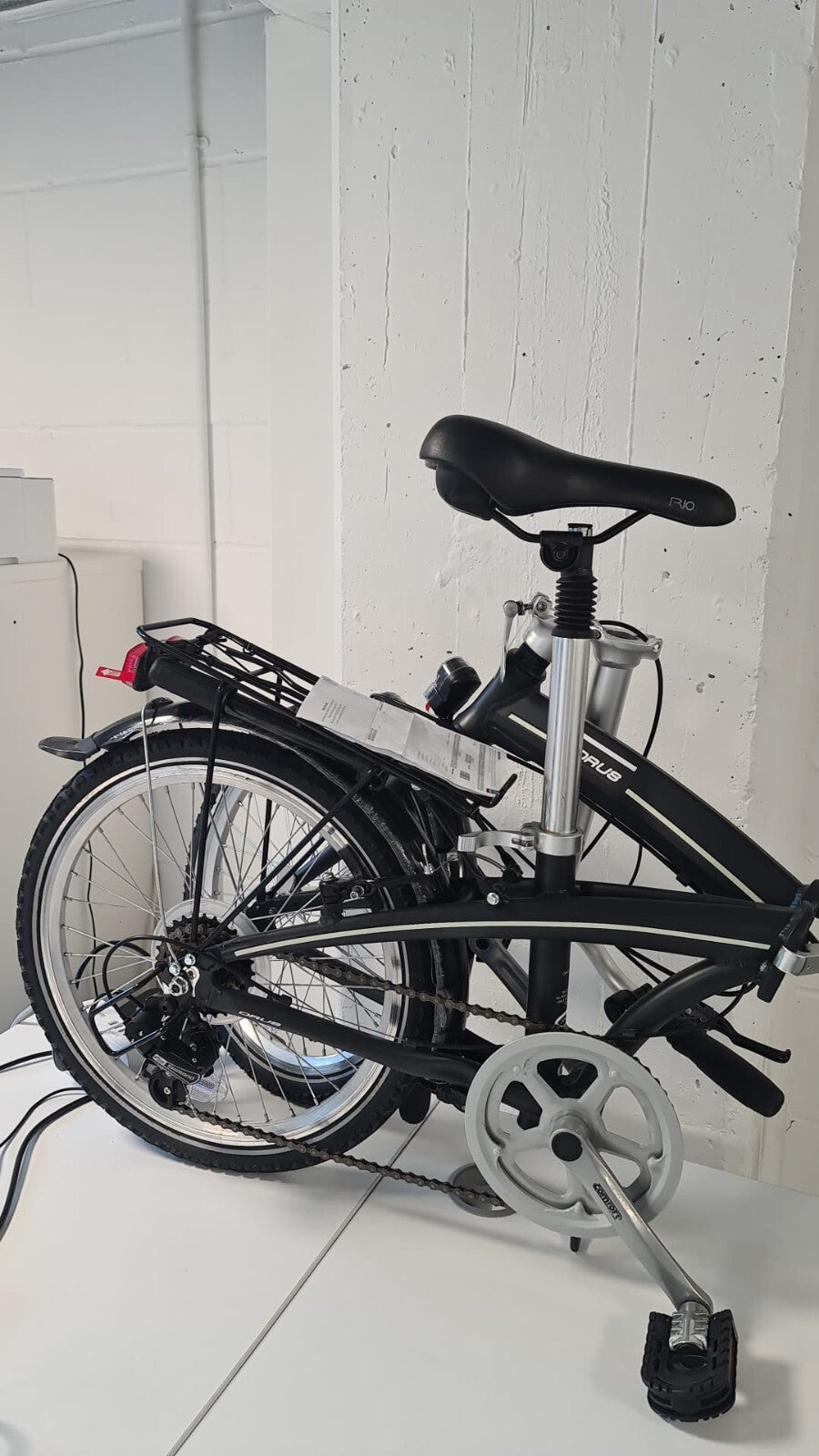 ORUS 20" Lightweight Alloy Frame 7 Speed Classic Folding Compact Bike - Black