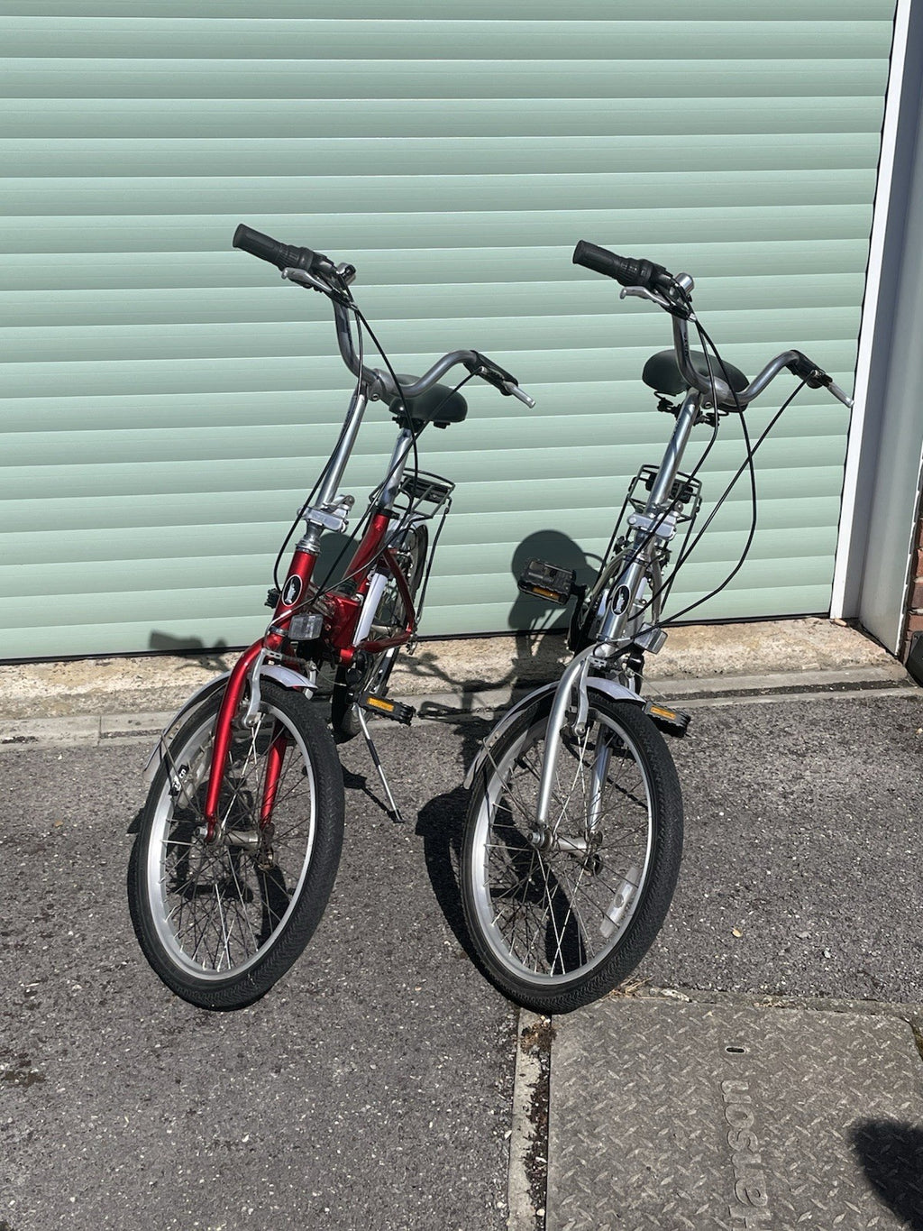 A Pair Of Velo-city 5 Speed Folding Bikes In Good Condition With Bags