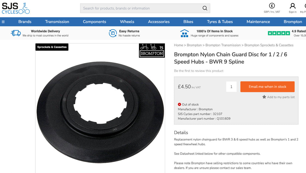 Brompton T line C line A line Stem Bolt Chain Guard Headset Rear Lamp Bracket