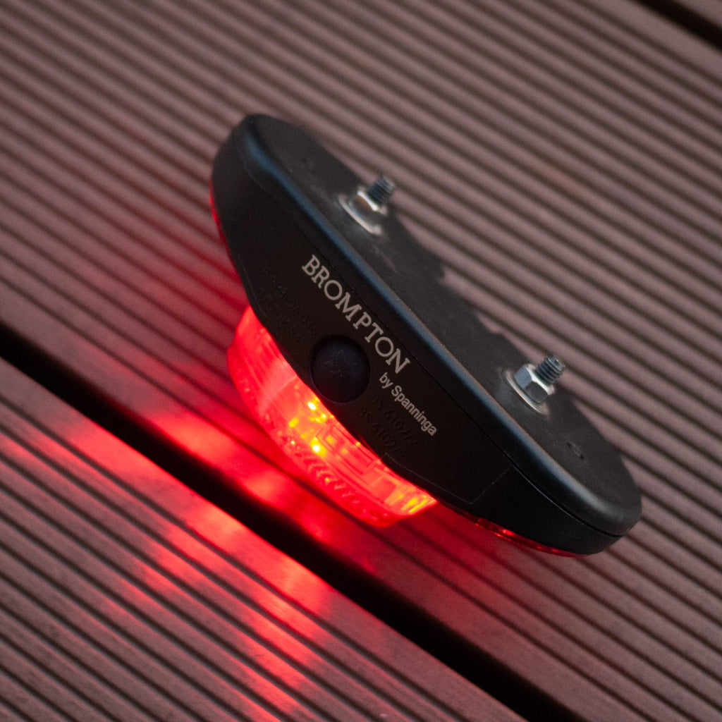 Brompton Front Retro LED Headlight & Rear Spanninga LED Reflector Light Bracket