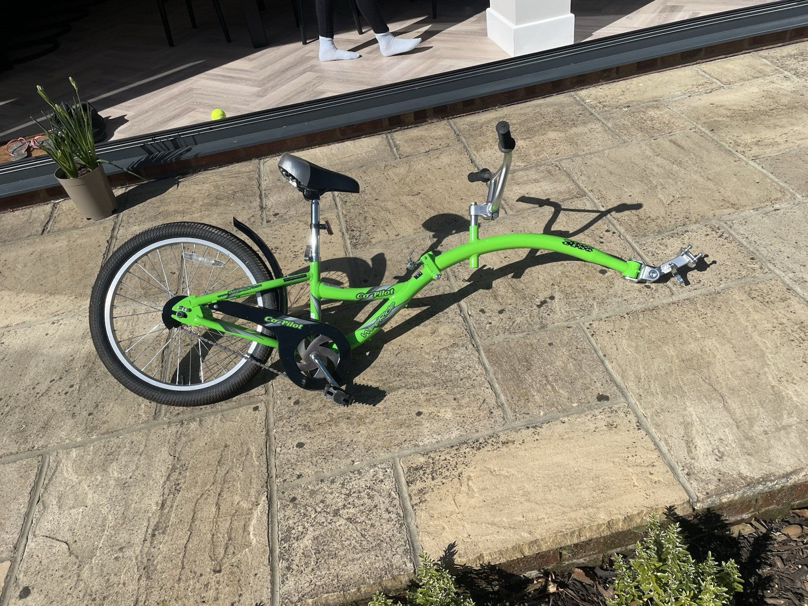 Green Foldable Bike  Tag Along Attachment for Bicycles Kids Edition