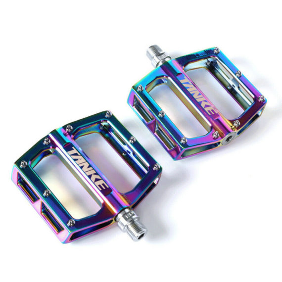 TANKE Bicycle Pedals Rainbow Color CNC Bearing Pedal For MTB Road Folding Bike