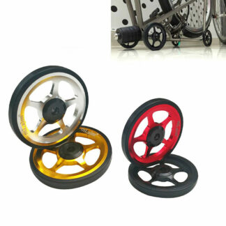 2Pcs Folding Bike Easy Wheels 6cm Refit Parking Pushing Easywheel for Brompton