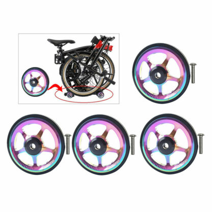 4x Folding Bike Easy Wheel Easywheel Cycle Refit Transport EZ Wheel For Brompton