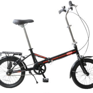 Ammaco Compact 16" Wheel Folding Bike Single Speed Lightweight Caravans Black