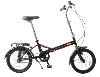 Ammaco Compact 16" Wheel Folding Bike Single Speed Lightweight Caravans Black