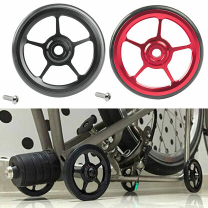 2 Pieces Alloy Bike Easy Wheels Folding Bicycle for Brompton Wheel Red+Black