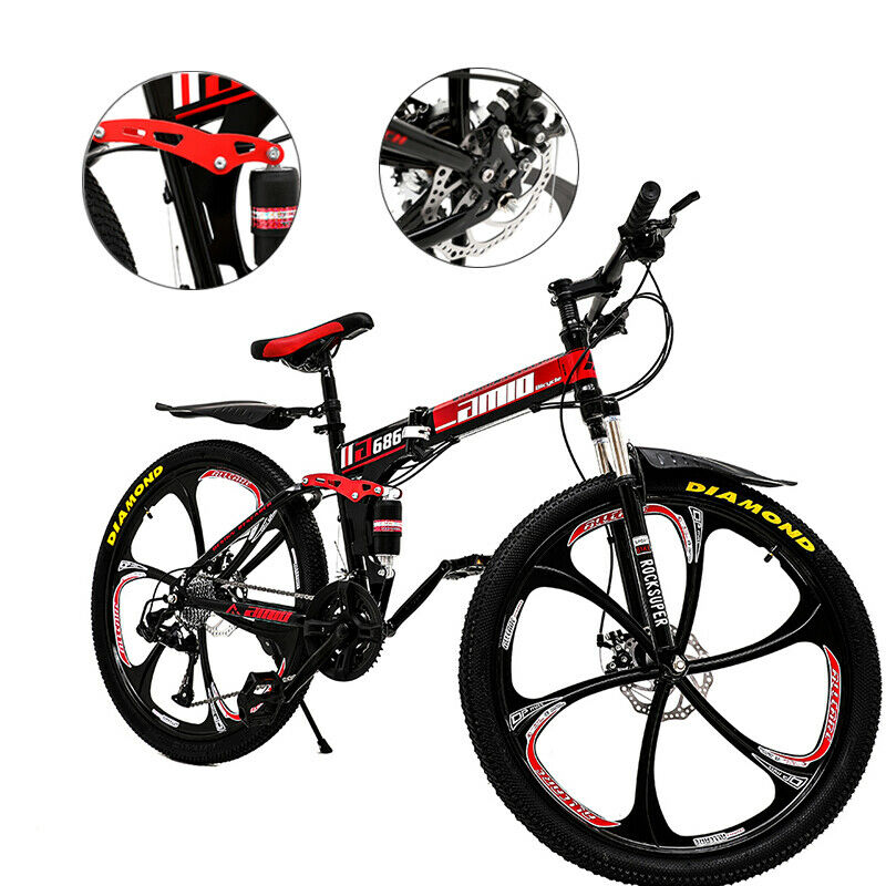 Mountain Bike Foldable MTB 26 Inch wheel Bicycle Full Suspension 21/24 ...