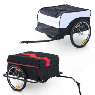Folding Bicycle Cargo Storage Bike Trailer Enclosed Cart Removable Cover Hitch