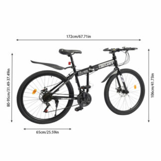 26 inch Mountain Bike 21Speed Suspension Mens Bikes MTB Bicycle Disc Brakes - Folding Bikes 4U